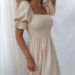 Beige mini dress